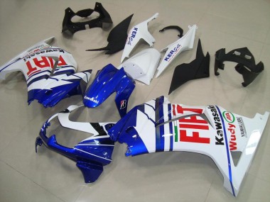 Migliori Carena Moto Kawasaki ZX250R 2008-2012 - Bianco Blu Rosso Fiat