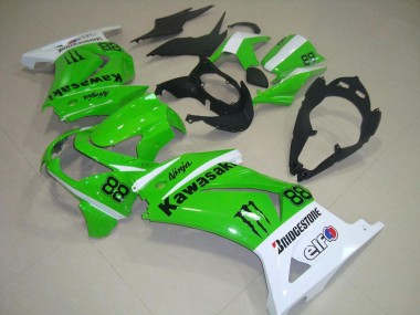 Migliori Carena Moto Kawasaki ZX250R 2008-2012 - Bianco Verde Nero Mostro 88