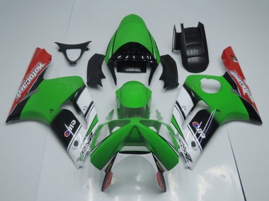Migliori Carena Moto Kawasaki ZX6R 2003-2004 - Verde Bianco Nero Rosso Motocard