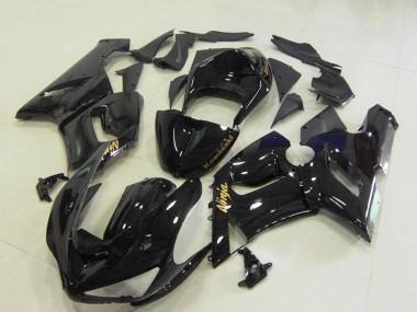 Migliori Carena Moto Kawasaki ZX6R 2005-2006 - Nero Lucido Oro Decals