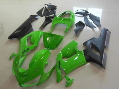 Migliori Carena Moto Kawasaki ZX6R 2005-2006 - Verde Nero Opaco