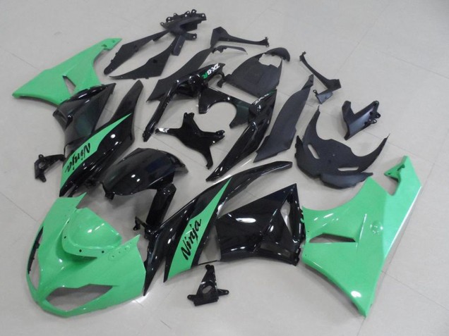 Migliori Carena Moto Kawasaki ZX6R 2009-2012 - Verde Chiaro Nero Lucido