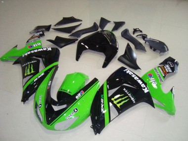 Migliori Carena Moto Kawasaki ZX10R 2006-2007 - Verde Argento Nero Lucido Mostro