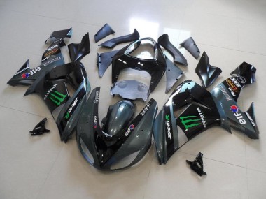 Migliori Carena Moto Kawasaki ZX10R 2006-2007 - Nero Lucido Nero Opaco Verde Elf Touch4 Mostro Energy