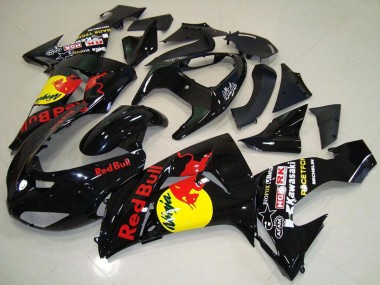 Migliori Carena Moto Kawasaki ZX10R 2006-2007 - Nero Lucido Giallo Red Bull