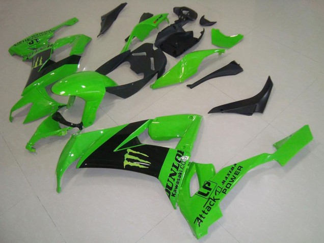 Migliori Carena Moto Kawasaki ZX10R 2008-2010 - Verde Nero Mostro Dunlop