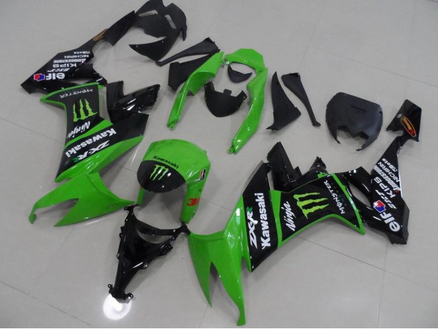 Migliori Carena Moto Kawasaki ZX10R 2008-2010 - Verde Nero Lucido Mostro