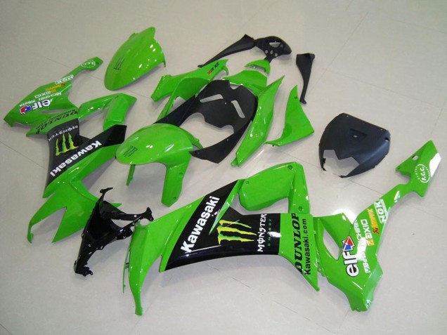 Migliori Carena Moto Kawasaki ZX10R 2008-2010 - Verde Nero Lucido Giallo Mostro