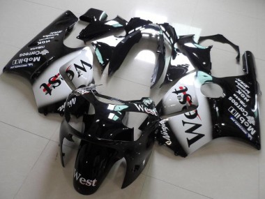 Migliori Carena Moto Kawasaki ZX12R 2000-2001 - Nero Lucido Bianco West