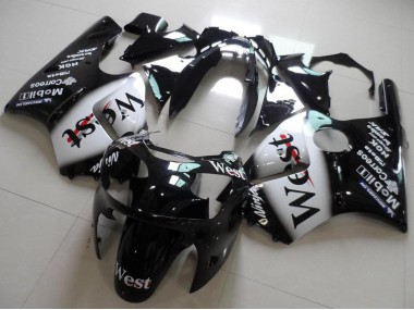 Migliori Carena Moto Kawasaki ZX12R 2000-2001 - Nero Lucido Bianco West
