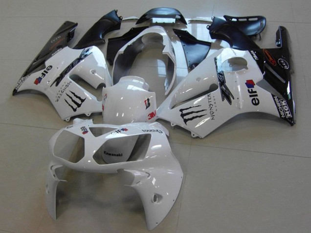 Migliori Carena Moto Kawasaki ZX12R 2002-2006 - Bianco Nero Lucido Mostro