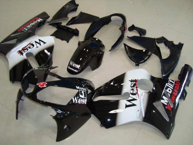 Migliori Carena Moto Kawasaki ZX12R 2002-2006 - Nero Lucido Bianco West Rosso