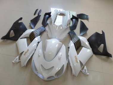 Migliori Carena Moto Kawasaki ZX14R ZZR1400 2006-2011 - Bianco Nero Opaco Oro Ninja
