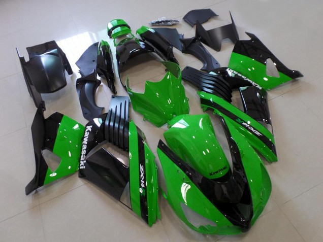 Migliori Carena Moto Kawasaki ZX14R ZZR1400 2006-2011 - Verde Nero Lucido