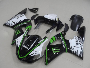 Migliori Carena Moto Yamaha YZF R1 2000-2001 - Bianco Nero Verde Mostro