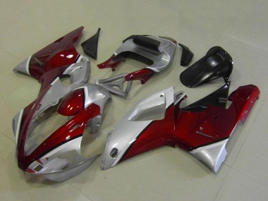 Migliori Carena Moto Yamaha YZF R1 2000-2001 - Argento Rosso Bordeaux