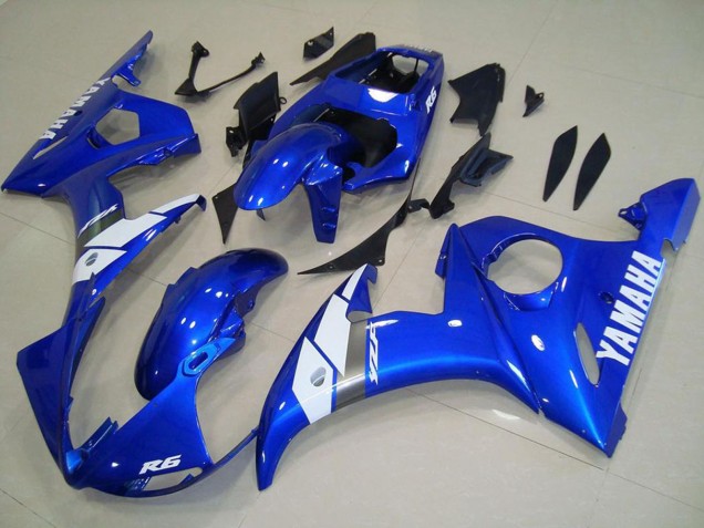 Migliori Carena Moto Yamaha YZF R6 2003-2004 - Blu Bianco OEM Stile
