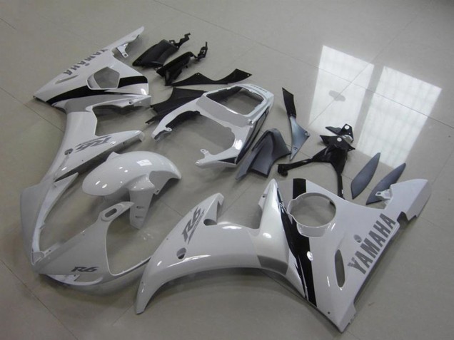 Migliori Kit Carena Moto Yamaha YZF R6 2003-2004 - Bianco Nero Lucido
