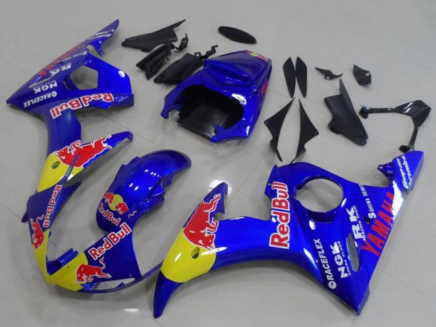 Migliori Carena Moto Yamaha YZF R6 2003-2004 - Blu Giallo Red Bull