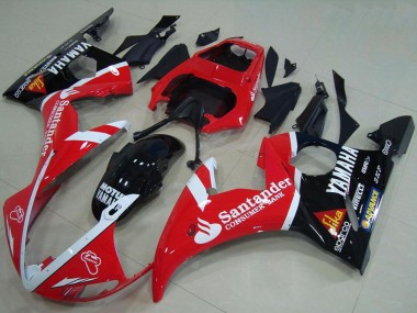 Migliori Carena Moto Yamaha YZF R6 2003-2004 - Rosso Bianco Nero Lucido Santander Motul