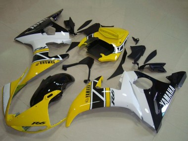 Migliori Carena Moto Yamaha YZF R6 2003-2004 - Giallo Bianco Nero Lucido Anniversary