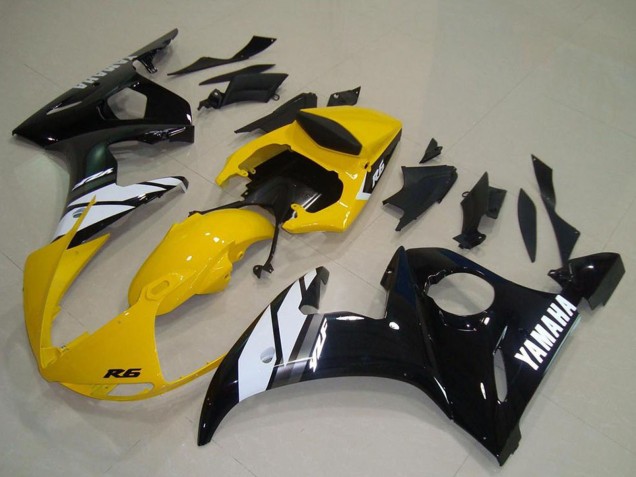 Migliori Carena Moto Yamaha YZF R6 2003-2004 - Giallo Bianco Nero Lucido