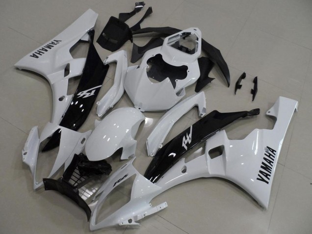 Migliori Carena Moto Yamaha YZF R6 2006-2007 - Bianco Nero Lucido