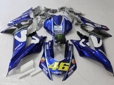 Migliori Carena Moto Yamaha YZF R6 2017-2023 - Bianco Blu Verde Mostro MoviStar