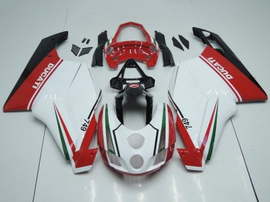 Migliori Carena Moto Ducati 749 2003-2004 - Bianco Rosso Verde Nero Lucido