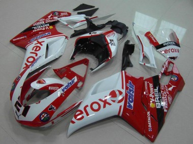 Migliori Carena Moto Ducati 848 1098 1198 2007-2014 - Bianco Rosso Nero Lucido Valsir Xerox OEM Stile 21