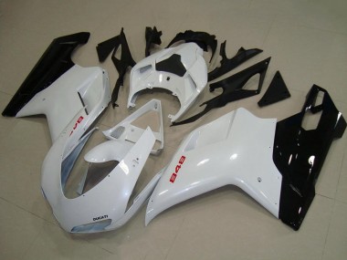 Migliori Carena Moto Ducati 848 2007-2014 - Bianco Nero Lucido