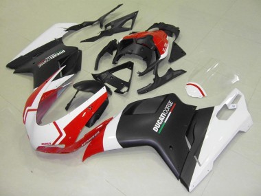 Migliori Carena Moto Ducati 1098 2007-2014 - Bianco Rosso Nero Opaco Corse