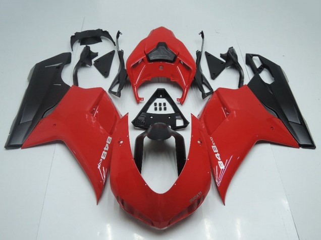 Migliori Carena Moto Ducati 848 2007-2014 - Rosso Nero Opaco OEM Stile