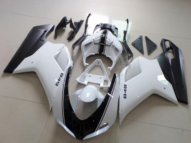 Migliori Carena Moto Ducati 848 2007-2014 - Bianco Nero Opaco
