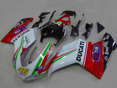 Migliori Carena Moto Ducati 848 1098 1198 2007-2014 - Bianco Rosso Verde Nero Lucido Giallo 46