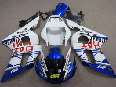 Migliori Carena Moto Yamaha YZF R6 1998-2002 - Bianco Blu Rosso Fiat Michelin Motul 46