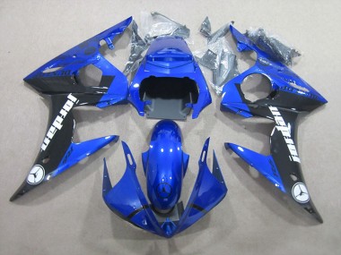 Migliori Carena Moto Yamaha YZF R6 2003-2004 - Blu Nero Lucido Jordan