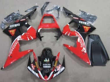 Migliori Carena Moto Yamaha YZF R6 2003-2004 - Rosso Bianco Nero Lucido Santander Fimer Volvo