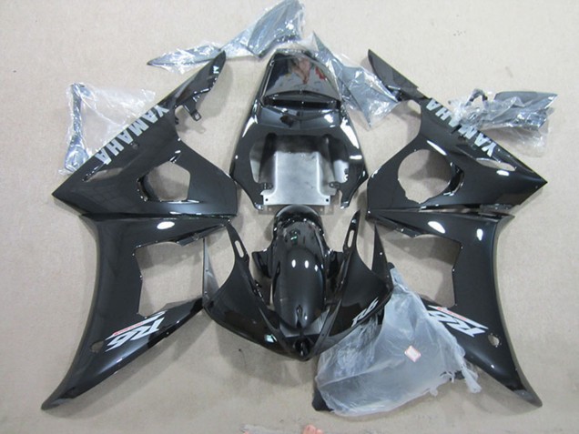 Migliori Carena Moto Yamaha YZF R6 2003-2004 - Nero Lucido Argento Decals