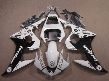 Migliori Carena Moto Yamaha YZF R6 2003-2004 - Bianco Nero Lucido Jordan Dunlop