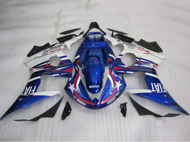 Migliori Carena Moto Yamaha YZF R6 2003-2004 - Bianco Blu Rosso Motul Fiat