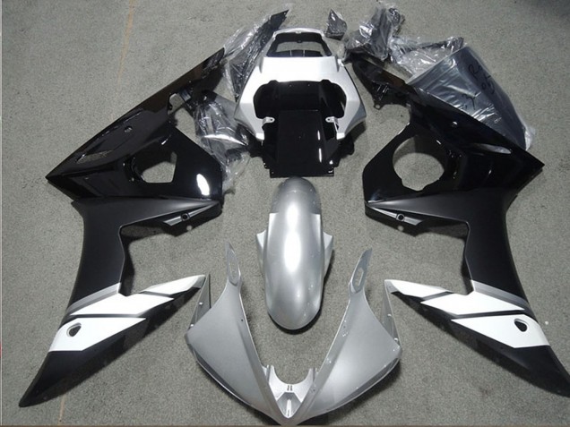 Migliori Carena Moto Yamaha YZF R6 2003-2004 - Bianco Argento Nero Lucido Nero Opaco