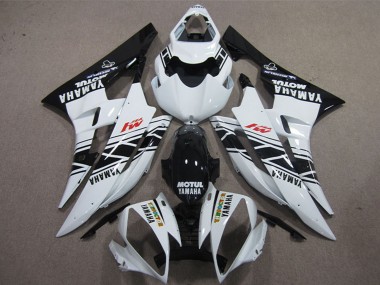 Migliori Carena Moto Yamaha YZF R6 2006-2007 - Bianco Nero Lucido Motul