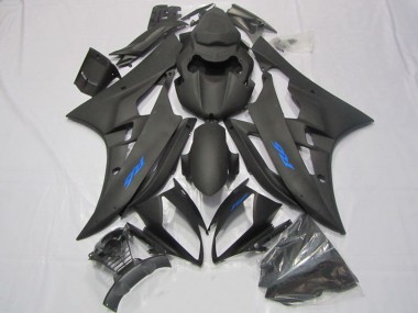 Migliori Carena Moto Yamaha YZF R6 2006-2007 - Nero Opaco Blu Decals