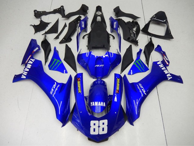 Migliori Carena Moto Yamaha YZF R1 2015-2019 - Blu Verde Mostro Akropovic