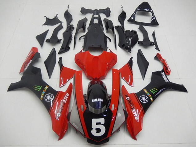 Migliori Carena Moto Yamaha YZF R1 2015-2019 - Rosso Nero Verde Mostro 5