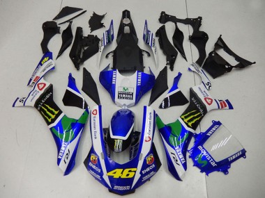 Migliori Carena Moto Yamaha YZF R1 2015-2019 - Bianco Blu Nero Verde ENEOS MoviStar Mostro 46