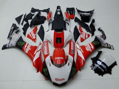 Migliori Carena Moto Yamaha YZF R1 2015-2019 - Bianco Rosso Nero Verde Mostro Milwaukee