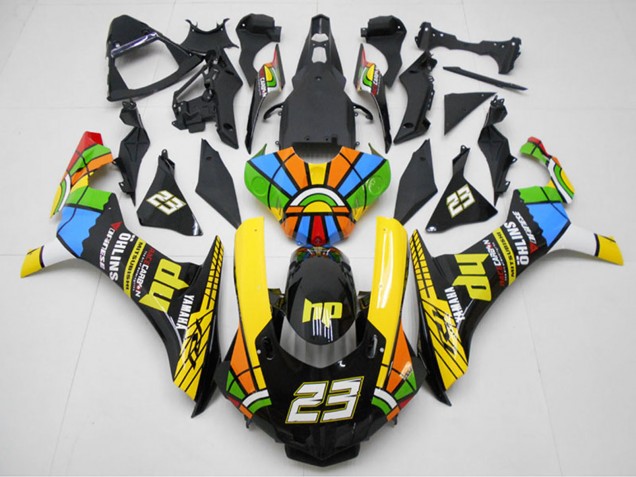 Migliori Carena Moto Yamaha YZF R1 2015-2019 - Giallo Rosso Blu Verde HP Ruota dei Colori 23