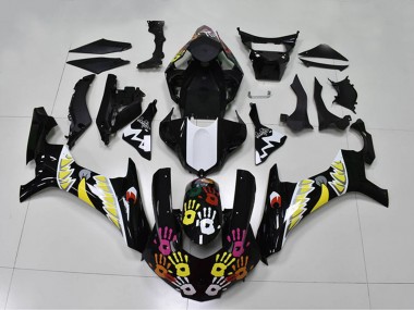 Migliori Carena Moto Yamaha YZF R1 2015-2019 - Nero Bianco Giallo Rosa Squalo